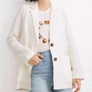 MADEWELL Linen Dorset Blazer - Off-White - XS